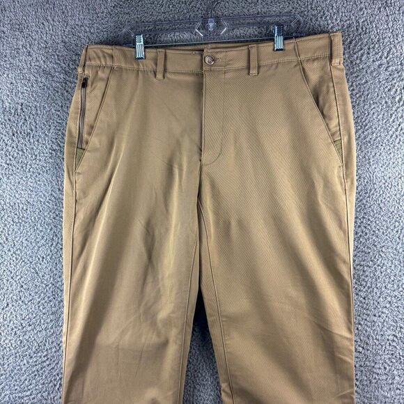 Eddie Bauer Outdoor Pants Mens 38x32 Tan Golf Golfer Fish Fishing Casual Khakis - Picture 3 of 16